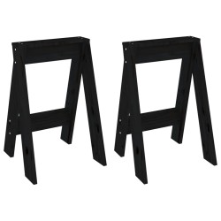 vidaXL Hocker 2 Stk. Schwarz 40x40x60 cm Massivholz Kiefer