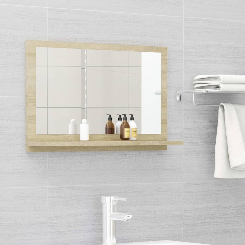 vidaXL Badspiegel Sonoma-Eiche 60x10,5x37 cm Holzwerkstoff vidaXL Badspiegel Sonoma-Eiche 60x10,5x37 cm Holzwerkstoff