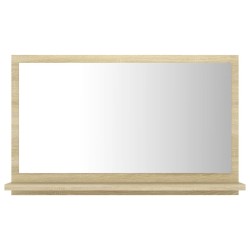 vidaXL Badspiegel Sonoma-Eiche 60x10,5x37 cm Holzwerkstoff