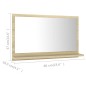 vidaXL Badspiegel Sonoma-Eiche 60x10,5x37 cm Holzwerkstoff vidaXL Badspiegel Sonoma-Eiche 60x10,5x37 cm Holzwerkstoff