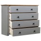 vidaXL Sideboard Grau 80x40x73 cm Kiefernholz Panama vidaXL Sideboard Grau 80x40x73 cm Kiefernholz Panama