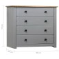 vidaXL Sideboard Grau 80x40x73 cm Kiefernholz Panama vidaXL Sideboard Grau 80x40x73 cm Kiefernholz Panama