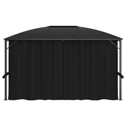 vidaXL Pavillon mit Vorhängen 400 x 300 x 265 cm Anthrazit