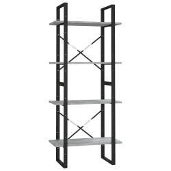 vidaXL Bücherregal 4 Fächer Grau Sonoma 60x30x140 cm Holzwerkstoff