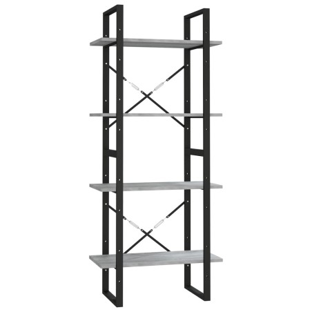 vidaXL Bücherregal 4 Fächer Grau Sonoma 60x30x140 cm Holzwerkstoff