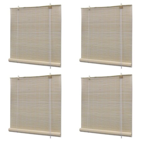 vidaXL Bambusrollos Natur 4 Stk. 120x160 cm