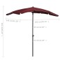 vidaXL Sonnenschirm mit Mast 200x130 cm Bordeauxrot vidaXL Sonnenschirm mit Mast 200x130 cm Bordeauxrot