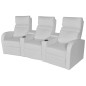 vidaXL Relaxsessel 3-Sitzer mit LED Kunstleder Weiß vidaXL Relaxsessel 3-Sitzer mit LED Kunstleder Weiß