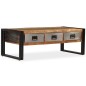 vidaXL Couchtisch mit 3 Schubladen Altholz Massiv 100x50x35 cm vidaXL Couchtisch mit 3 Schubladen Altholz Massiv 100x50x35 cm