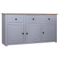 vidaXL Sideboard Grau 135x40x80 cm Kiefernholz Panama vidaXL Sideboard Grau 135x40x80 cm Kiefernholz Panama
