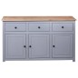 vidaXL Sideboard Grau 135x40x80 cm Kiefernholz Panama vidaXL Sideboard Grau 135x40x80 cm Kiefernholz Panama