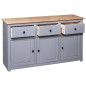 vidaXL Sideboard Grau 135x40x80 cm Kiefernholz Panama vidaXL Sideboard Grau 135x40x80 cm Kiefernholz Panama