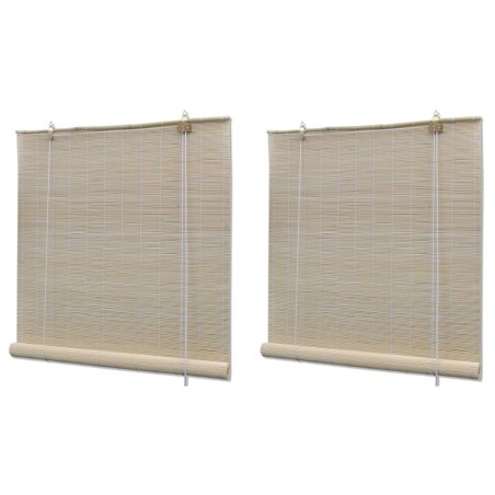 vidaXL Bambusrollos Natur 2 Stk. 120x160 cm