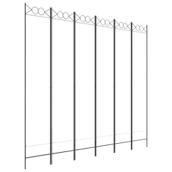 vidaXL 6-tlg. Paravent Weiß 240x220 cm Stoff