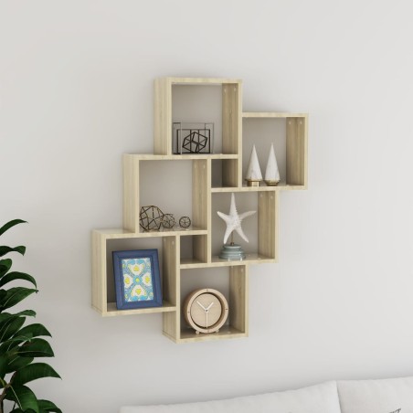 vidaXL Würfelregal Sonoma-Eiche 78x15x93 cm Holzwerkstoff