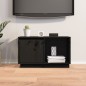 vidaXL TV-Schrank Schwarz 74x35x44 cm Massivholz Kiefer