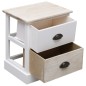 vidaXL Nachttische 2 Stk. Weiß und Natur 38×28×45 cm Paulownia-Holz vidaXL Nachttische 2 Stk. Weiß und Natur 38×28×45 cm Paulownia-Holz