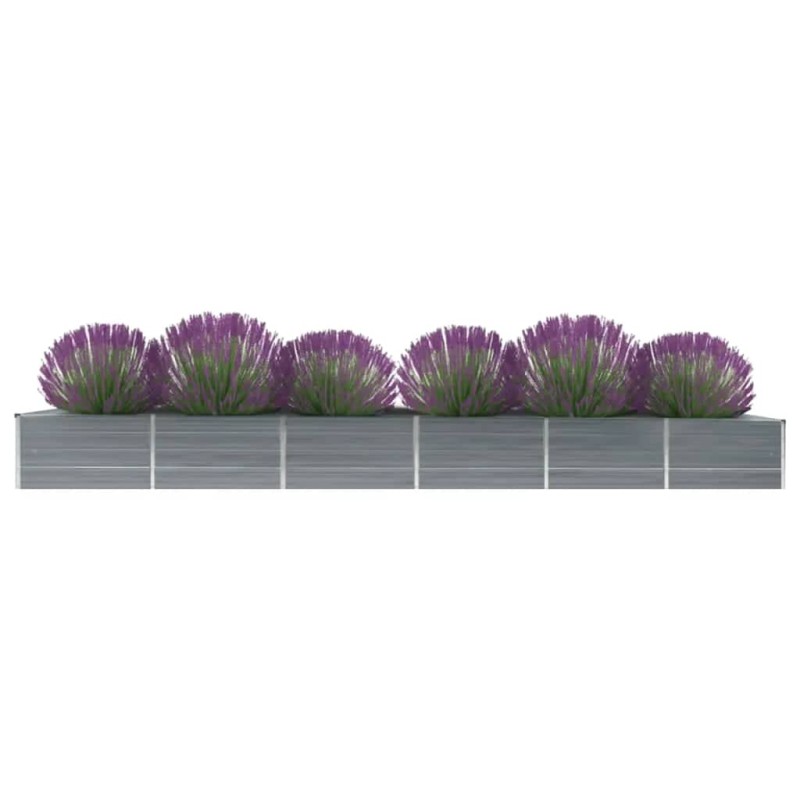 vidaXL Garten-Hochbeet Verzinkter Stahl 480x80x45 cm Grau vidaXL Garten-Hochbeet Verzinkter Stahl 480x80x45 cm Grau