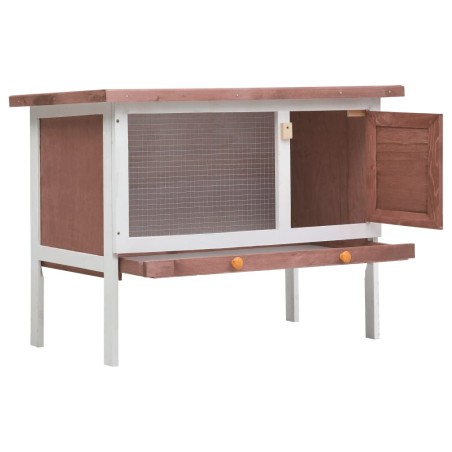 vidaXL Kaninchenstall 1 Ebene Braun Holz
