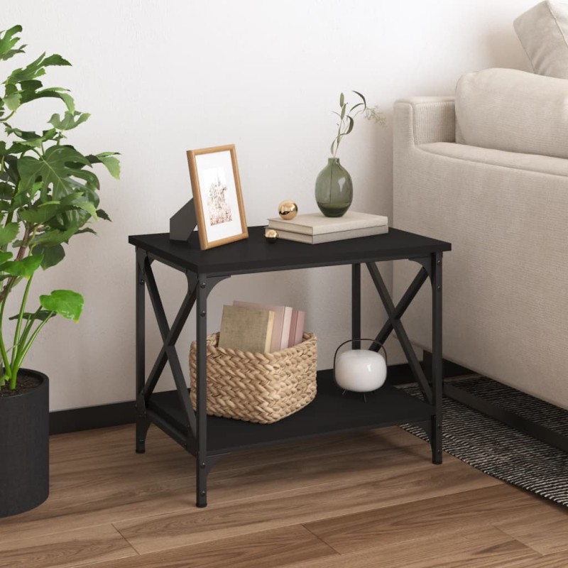 vidaXL Beistelltisch Schwarz 55x38x45 cm Holzwerkstoff vidaXL Beistelltisch Schwarz 55x38x45 cm Holzwerkstoff