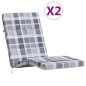 vidaXL Liegestuhl-Auflagen 2 Stk. Grau Karomuster Oxford-Gewebe vidaXL Liegestuhl-Auflagen 2 Stk. Grau Karomuster Oxford-Gewebe