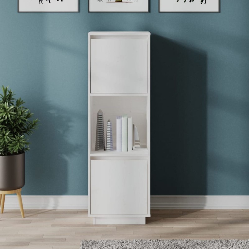 vidaXL Highboard Weiß 38x35x117 cm Massivholz Kiefer vidaXL Highboard Weiß 38x35x117 cm Massivholz Kiefer