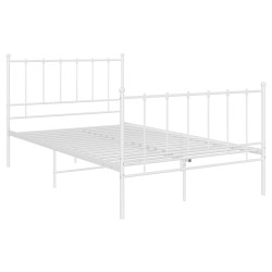 vidaXL Bett Weiß Metall 120x200 cm