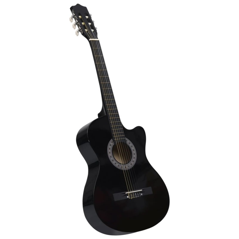 vidaXL Westerngitarre Cutaway mit 6 Saiten Schwarz 38" vidaXL Westerngitarre Cutaway mit 6 Saiten Schwarz 38"
