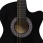 vidaXL Westerngitarre Cutaway mit 6 Saiten Schwarz 38" vidaXL Westerngitarre Cutaway mit 6 Saiten Schwarz 38"