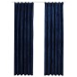 vidaXL Verdunkelungsvorhänge Haken 2 Stk. Samt Dunkelblau 140x225cm vidaXL Verdunkelungsvorhänge Haken 2 Stk. Samt Dunkelblau 140x225cm