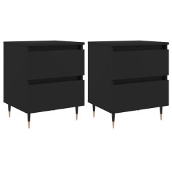 vidaXL Nachttische 2 Stk. Schwarz 40x35x50 cm Holzwerkstoff