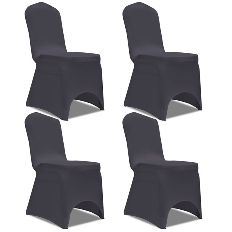 vidaXL Stretch Stuhlbezug 4 Stück Anthrazit vidaXL Stretch Stuhlbezug 4 Stück Anthrazit
