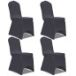 vidaXL Stretch Stuhlbezug 4 Stück Anthrazit vidaXL Stretch Stuhlbezug 4 Stück Anthrazit