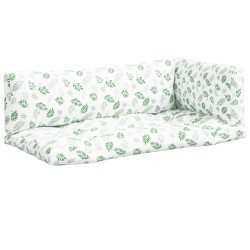 vidaXL Palettenkissen 3 Stk. Blattmuster Oxford-Gewebe