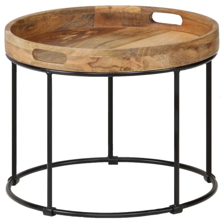vidaXL Couchtisch Mangoholz Massiv und Stahl 50 x 40 cm