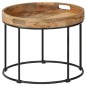vidaXL Couchtisch Mangoholz Massiv und Stahl 50 x 40 cm vidaXL Couchtisch Mangoholz Massiv und Stahl 50 x 40 cm