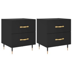 vidaXL Nachttische 2 Stk. Schwarz 40x35x47,5 cm Holzwerkstoff