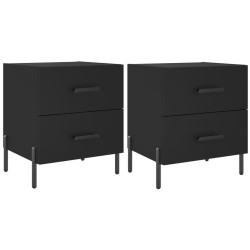 vidaXL Nachttische 2 Stk. Schwarz 40x35x47,5 cm Holzwerkstoff