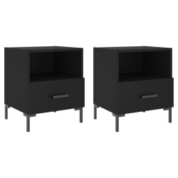 vidaXL Nachttische 2 Stk. Schwarz 40x35x47,5 cm Holzwerkstoff