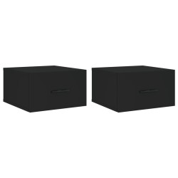 vidaXL Wand-Nachttische 2 Stk. Schwarz 35x35x20 cm