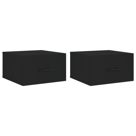 vidaXL Wand-Nachttische 2 Stk. Schwarz 35x35x20 cm