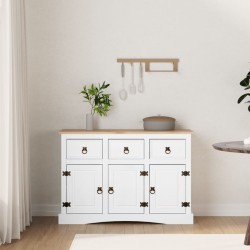 vidaXL Sideboard Mexiko-Stil Kiefernholz Weiß 132x43x78 cm