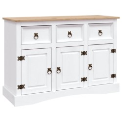 vidaXL Sideboard Mexiko-Stil Kiefernholz Weiß 132x43x78 cm
