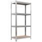 vidaXL Regale mit 4 Böden 2 Stk. Silbern Stahl & Holzwerkstoff vidaXL Regale mit 4 Böden 2 Stk. Silbern Stahl & Holzwerkstoff