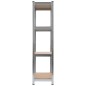 vidaXL Regale mit 4 Böden 2 Stk. Silbern Stahl & Holzwerkstoff vidaXL Regale mit 4 Böden 2 Stk. Silbern Stahl & Holzwerkstoff