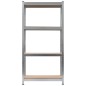 vidaXL Regale mit 4 Böden 2 Stk. Silbern Stahl & Holzwerkstoff vidaXL Regale mit 4 Böden 2 Stk. Silbern Stahl & Holzwerkstoff