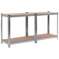 vidaXL Regale mit 4 Böden 2 Stk. Silbern Stahl & Holzwerkstoff vidaXL Regale mit 4 Böden 2 Stk. Silbern Stahl & Holzwerkstoff