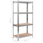 vidaXL Regale mit 4 Böden 2 Stk. Silbern Stahl & Holzwerkstoff vidaXL Regale mit 4 Böden 2 Stk. Silbern Stahl & Holzwerkstoff