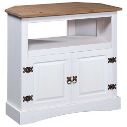 vidaXL Konsolentisch Mexiko-Stil Kiefernholz Weiß 80x43x78 cm