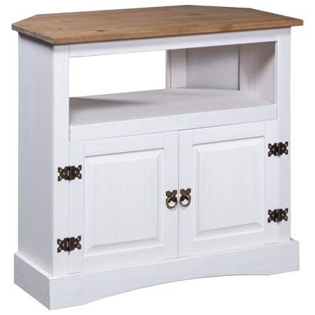 vidaXL Konsolentisch Mexiko-Stil Kiefernholz Weiß 80x43x78 cm